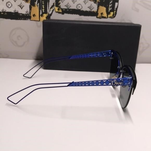 New Authentic CHRISTIAN DIOR Metal DioramaClub Sunglasses – Black & Blue - Picture 9 of 12